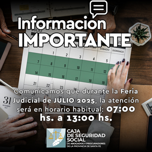 Feria Judicial 2025 - 7 al 20 de Julio